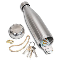 Stainless Steel Water Bottle Diversion Safe with hidden compartment for cash, keys and valuables