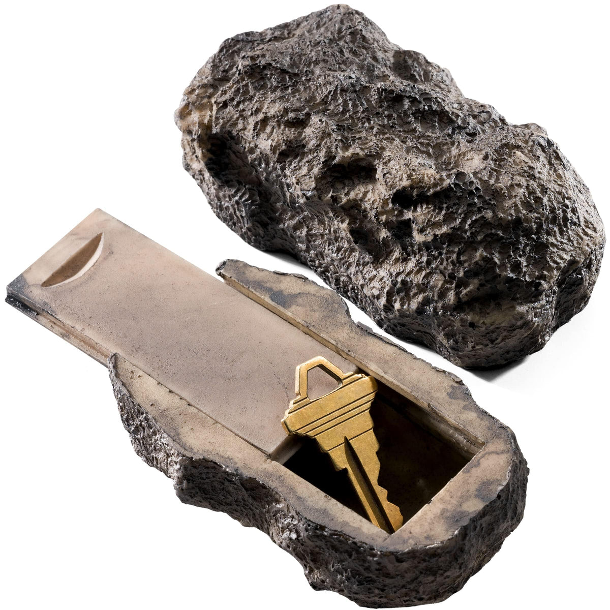 Stone Diversion Safe with hidden compartment for cash, keys and valuables