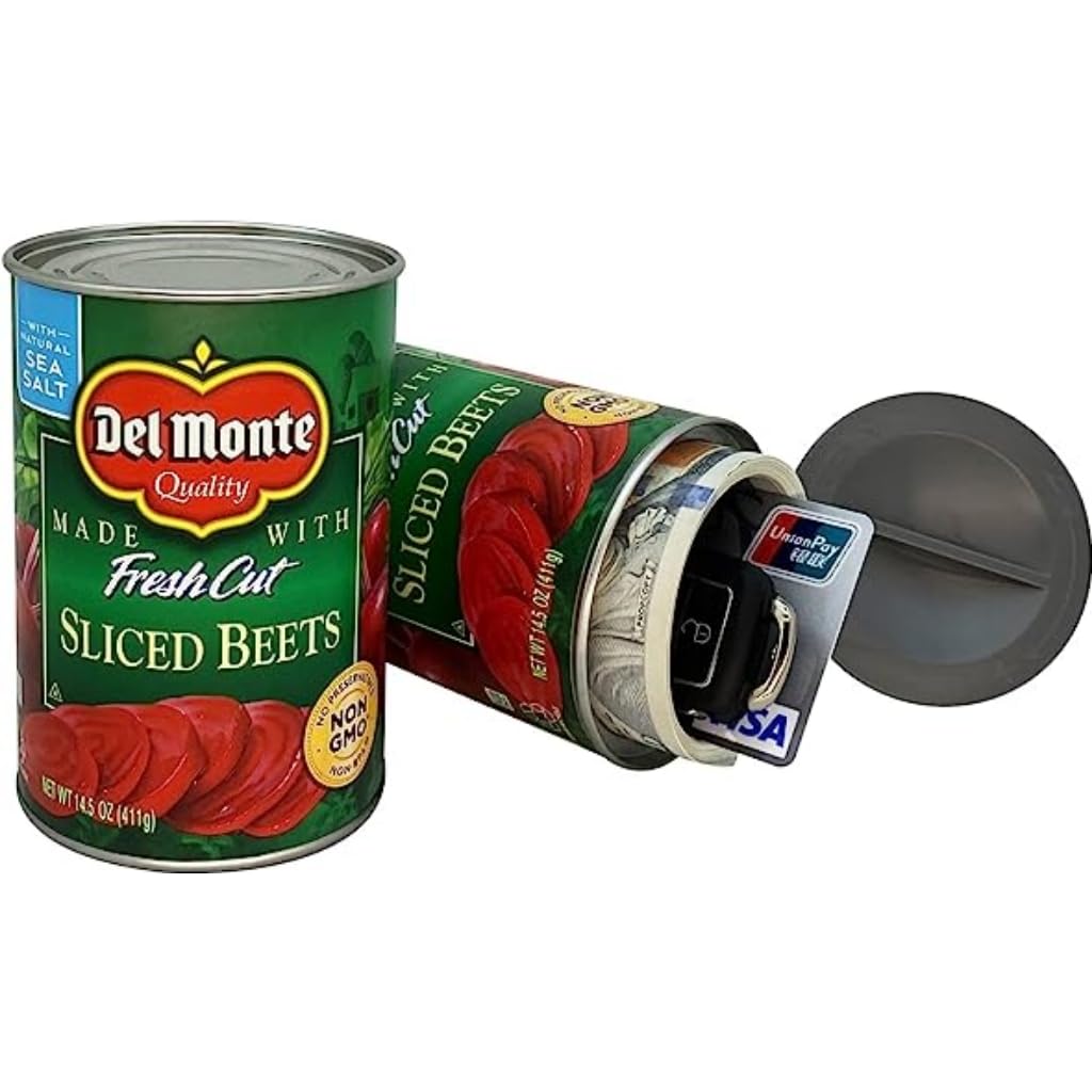 Food Can Stash Safe with hidden compartment for cash, keys and valuables