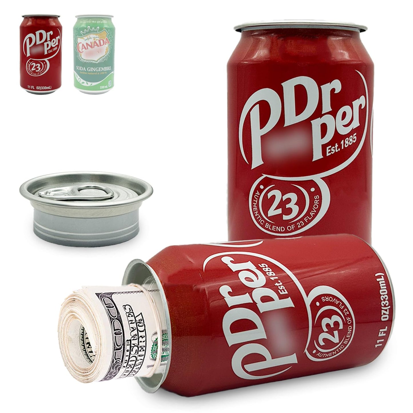 Soda Can Stash Safe with hidden compartment for cash, keys and valuables