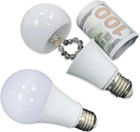 Light Bulb Diversion Safe with hidden compartment for cash, keys and valuables