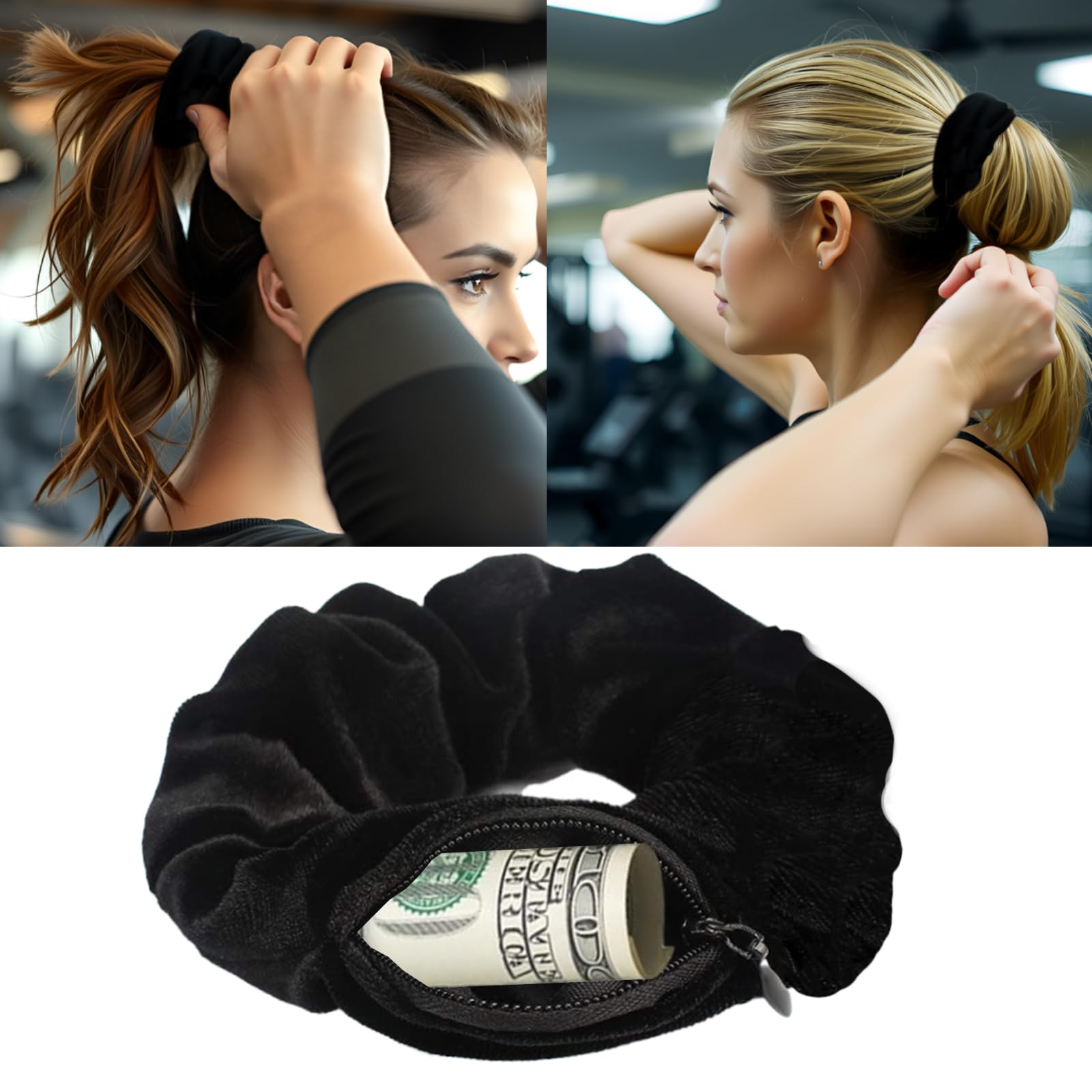 Zipper Scrunchie Hidden Pocket - product image 3