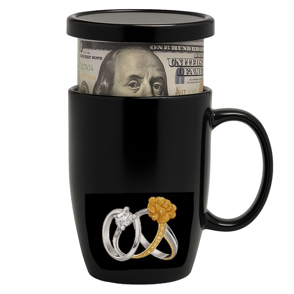 Coffee Mug Diversion Safe with hidden compartment for cash, keys and valuables
