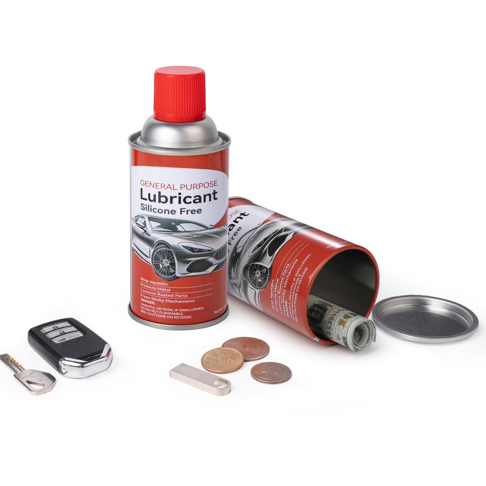 Lubricant Spray Can Diversion Safe with hidden compartment for cash, keys and valuables